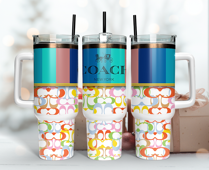 Coach Tumbler Wrap 40oz,Tumbler Wrap with Logo Fashion - Instant PNG File 55