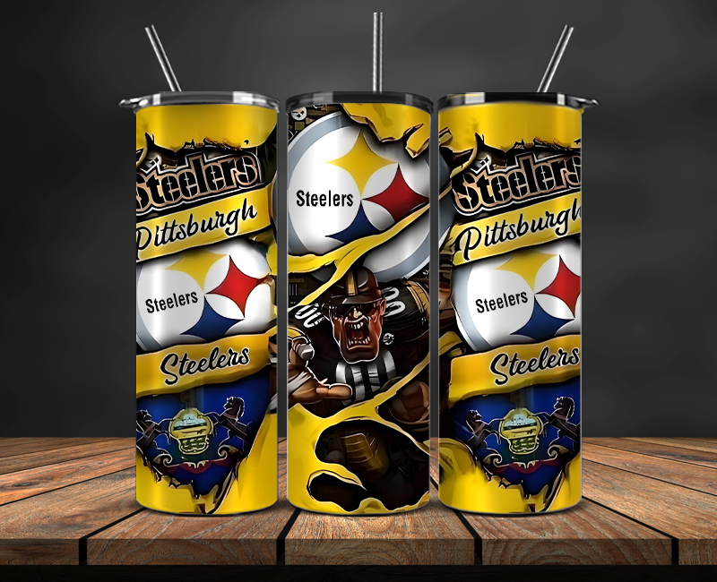Pittsburgh Steelers Tumbler Wrap, NFL Trendy Tumbler 05