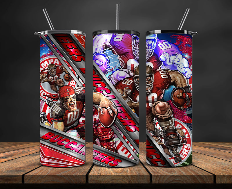 American football themed tumbler wrap design for 20oz skinny tumbler, sports fan style