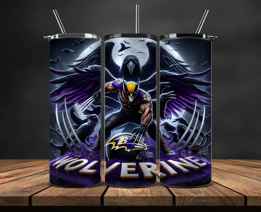 Baltimore Ravens Tumbler Wrap, NFL Trendy Tumbler 06