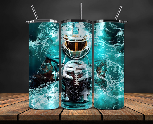 Miami Dolphins Tumbler Wrap, NFL Trendy Tumbler 06