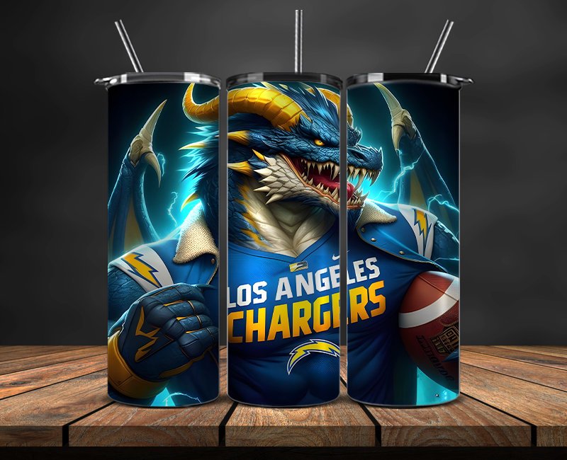Los Angeles Chargers Tumbler Wrap, NFL Trendy Tumbler 06