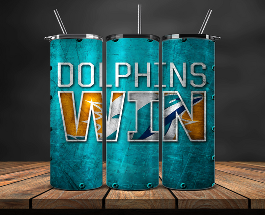 Miami Dolphins Tumbler Wrap, NFL Trendy Tumbler 07