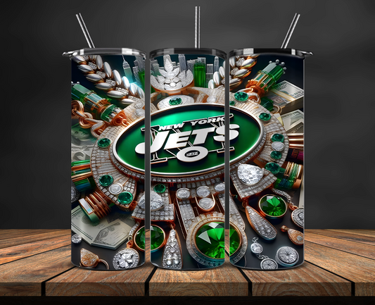 New York Jets Tumbler Wrap, NFL Trendy Tumbler 08