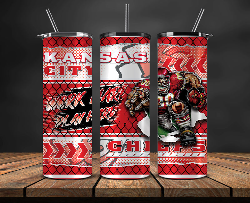 American football themed tumbler wrap design for 20oz skinny tumbler, sports fan style