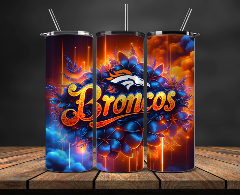 Denver Broncos Tumbler Wrap, NFL Trendy Tumbler 09