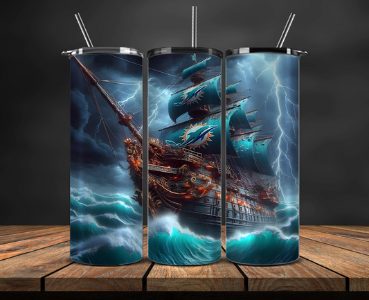 Miami Dolphins Tumbler Wrap, NFL Trendy Tumbler 09