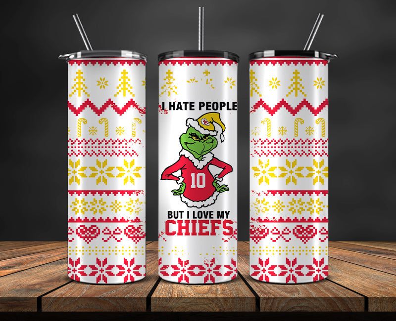 Kansas City Chiefs Christmas Tumbler 20oz,NFL Merry Christmas 20oz, NFL Christmas Tumbler 20oz 106