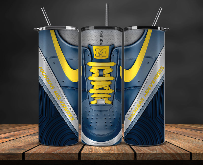 Michigan Wolverines Sneaker Tumbler Wrap , College Sneaker Tumbler Wrap 109