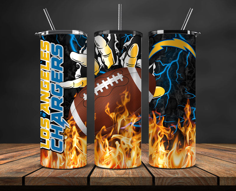 Los Angeles Chargers Tumbler Wrap, Fire Hand Tumbler Wrap DS 10