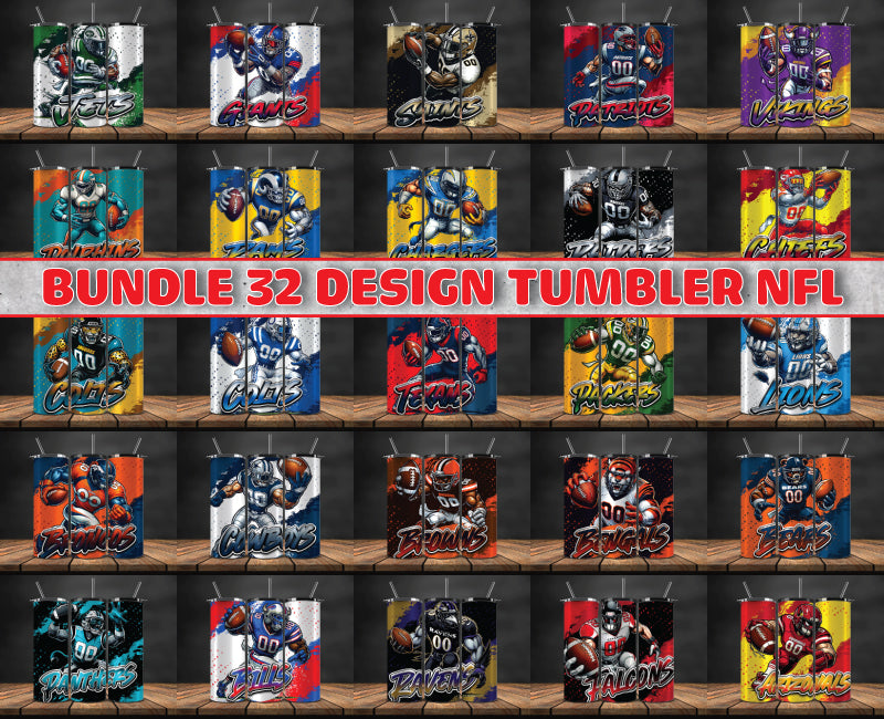 Bundle NFL Logo Tumbler Wrap, Bundle Sport Tumbler 92