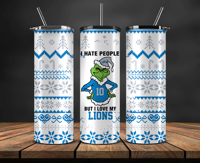 Detroit Lions Christmas Tumbler 20oz,NFL Merry Christmas 20oz, NFL Christmas Tumbler 20oz 116
