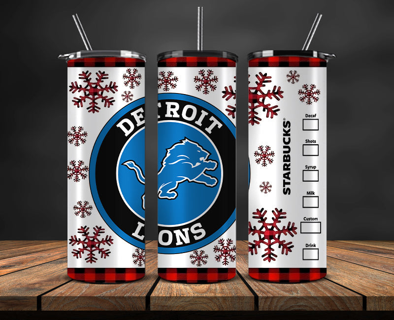 Detroit Lions Christmas Tumbler 20oz,NFL Merry Christmas 20oz, NFL Christmas Tumbler 20oz 11