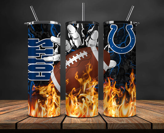 Indianapolis Colts Tumbler Wrap, Fire Hand Tumbler Wrap , NFL Football 20oz LUJ- 11
