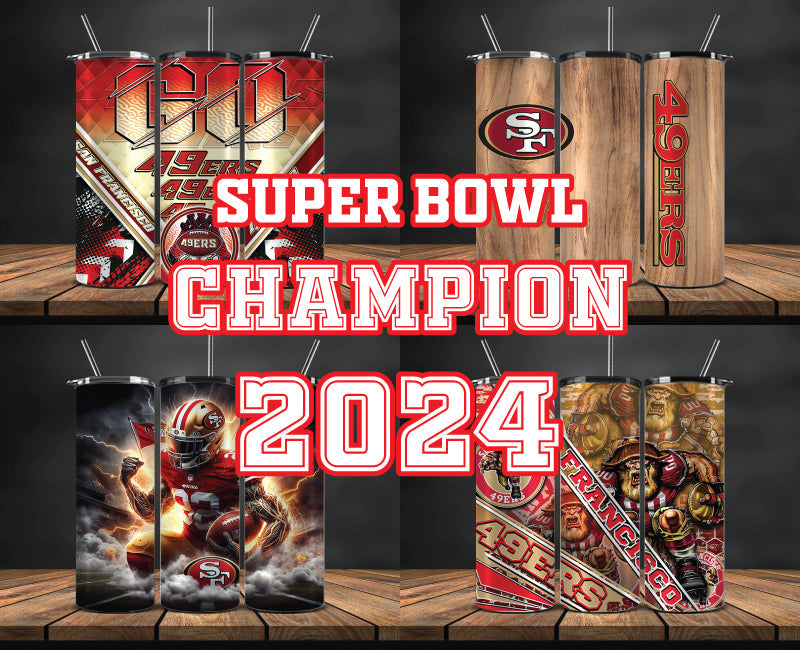 San Francisco 49ers Super Bowl Tumbler Png, Super Bowl 2024 Tumbler Wrap 11