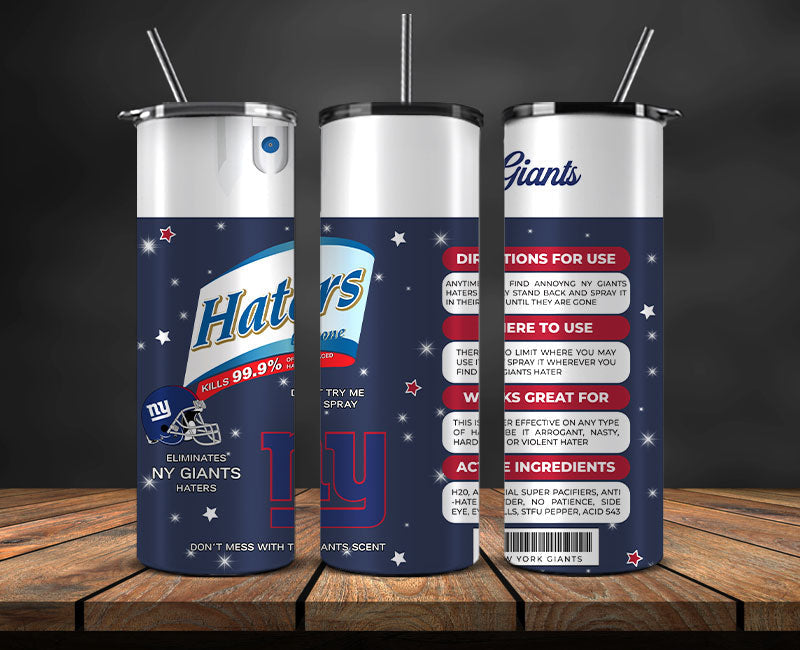 New York Giants Haters Be Gone Tumbler 20oz, NFL Football 20oz LUH -11