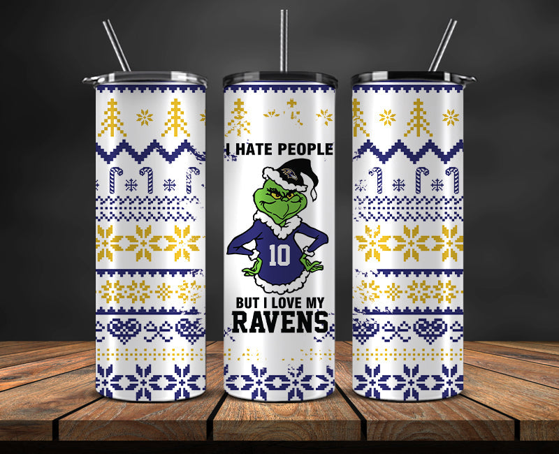 Baltimore Ravens Christmas Tumbler 20oz,NFL Merry Christmas 20oz, NFL Christmas Tumbler 20oz 122
