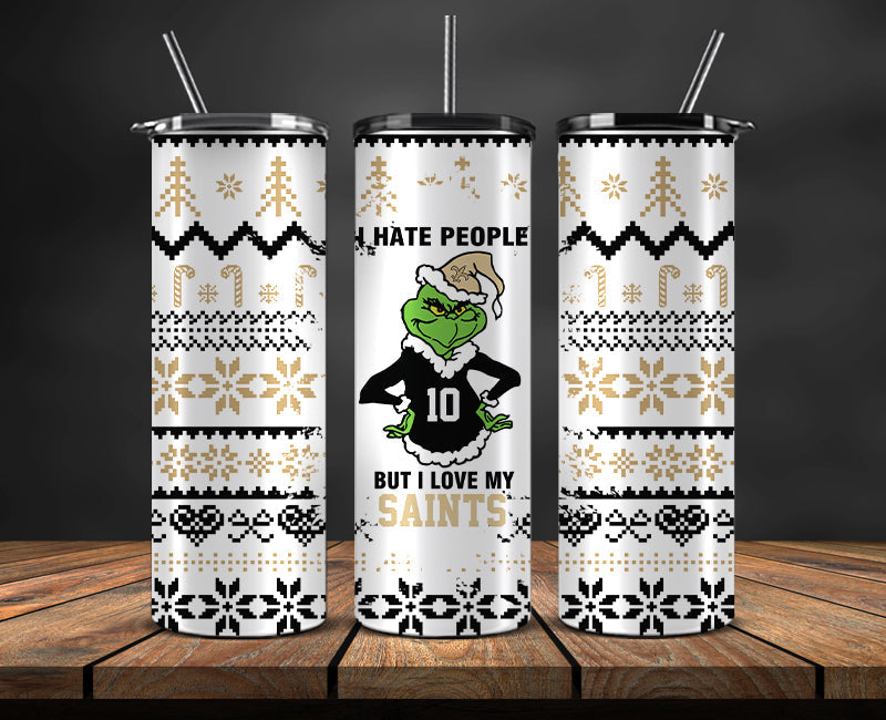 New Orleans Saints Christmas Tumbler 20oz,NFL Merry Christmas 20oz, NFL Christmas Tumbler 20oz 123