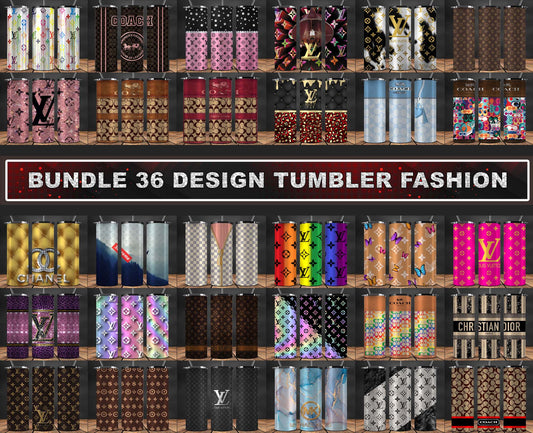 Bundle 36 Design Tumbler Fashion, Luxury Designer Tumbler Design,Digital Luxury Fashion 20oz Tumbler Wrap,Tumbler Logo Brand 118