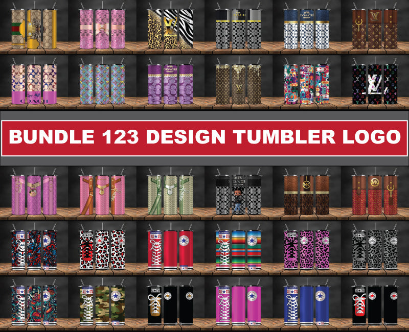Bundler Design Tumbler Logo, Brand Logo Tumbler Wrap New 124