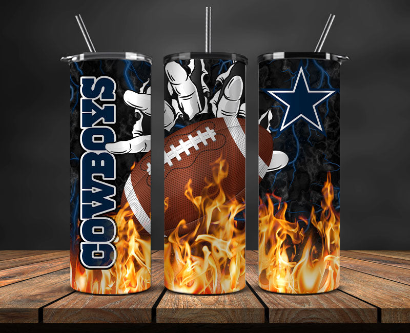 Dallas Cowboys Tumbler Wrap, Fire Hand Tumbler Wrap , NFL Football 20oz LUJ- 12