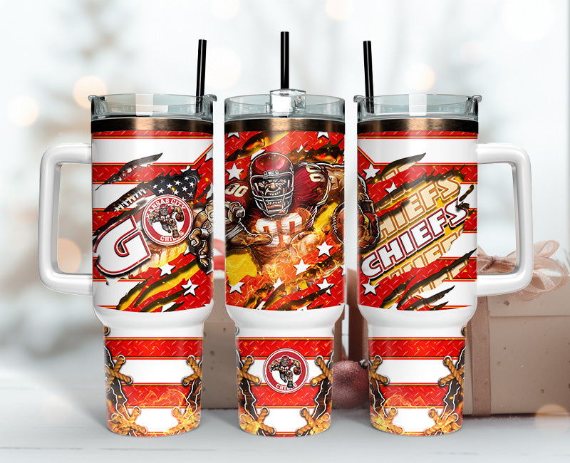 Kansas City Chiefs Tumbler 40oz Png, 40oz Tumbler Skinny 16