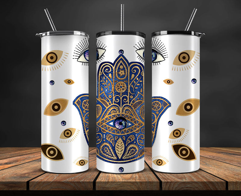 Evil Eye Skinny Tumbler Png, Evil Eye 20 oz Tumbler Wrap , Evil Eye Tumbler Wrap 17