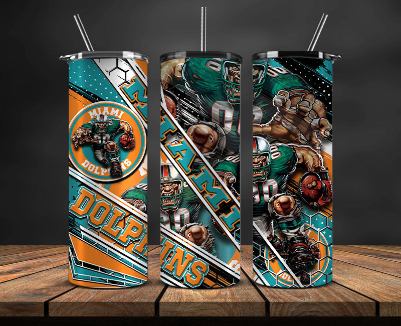 Dolphins Football Tumbler 20oz , Football Tumbler 20oz ,Sport Tumbler 20oz LUD- 17