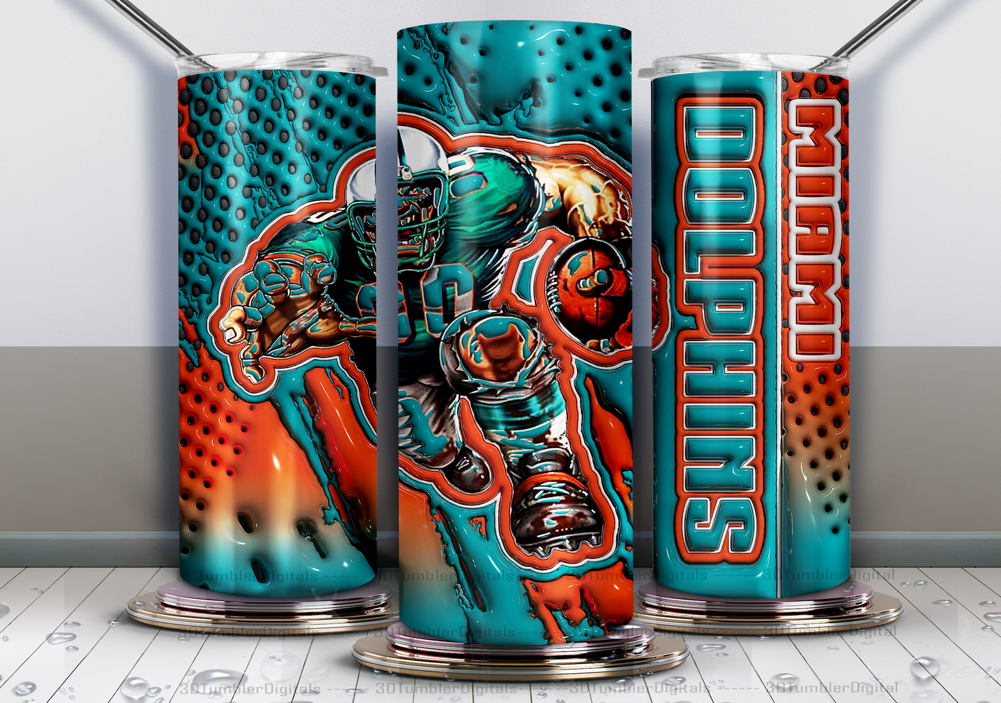 Dolphins Tumbler 20oz , 3D Nfl Tumbler 20oz, Nfl Mascot Tumbler LUS- 17