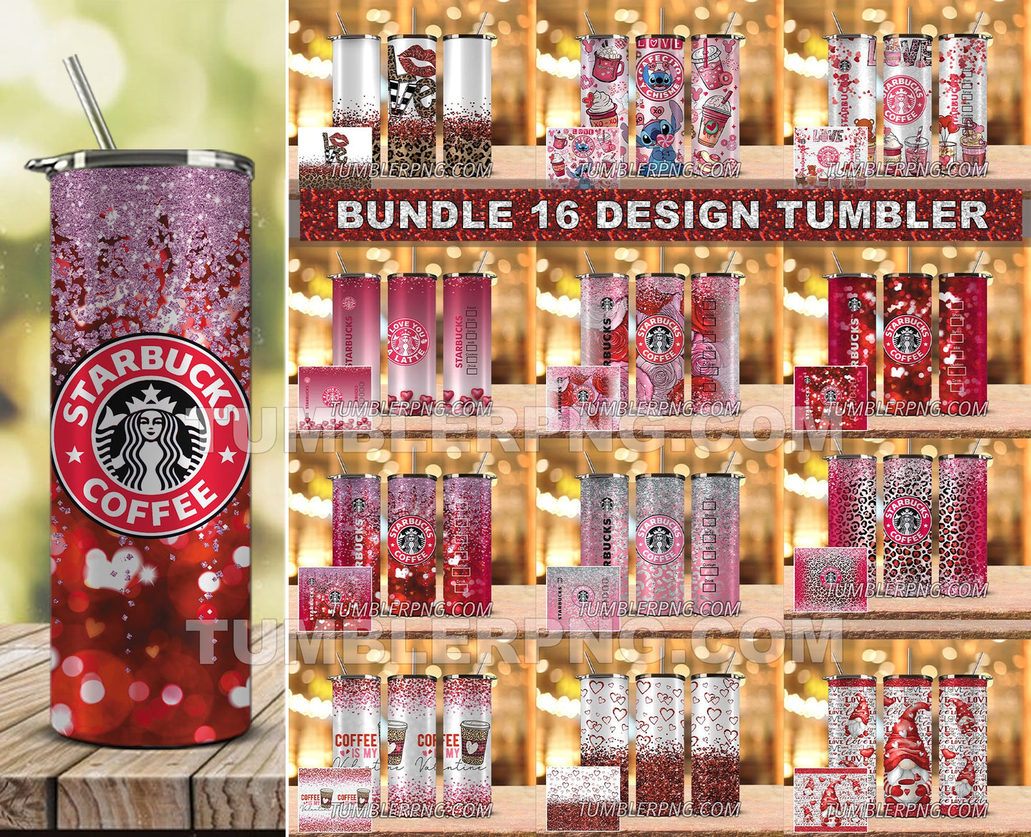 Bundle Wraps Valentine Tumbler PNG, Valentines Day Tumbler Wrap PNG , Valentine Tumbler 17