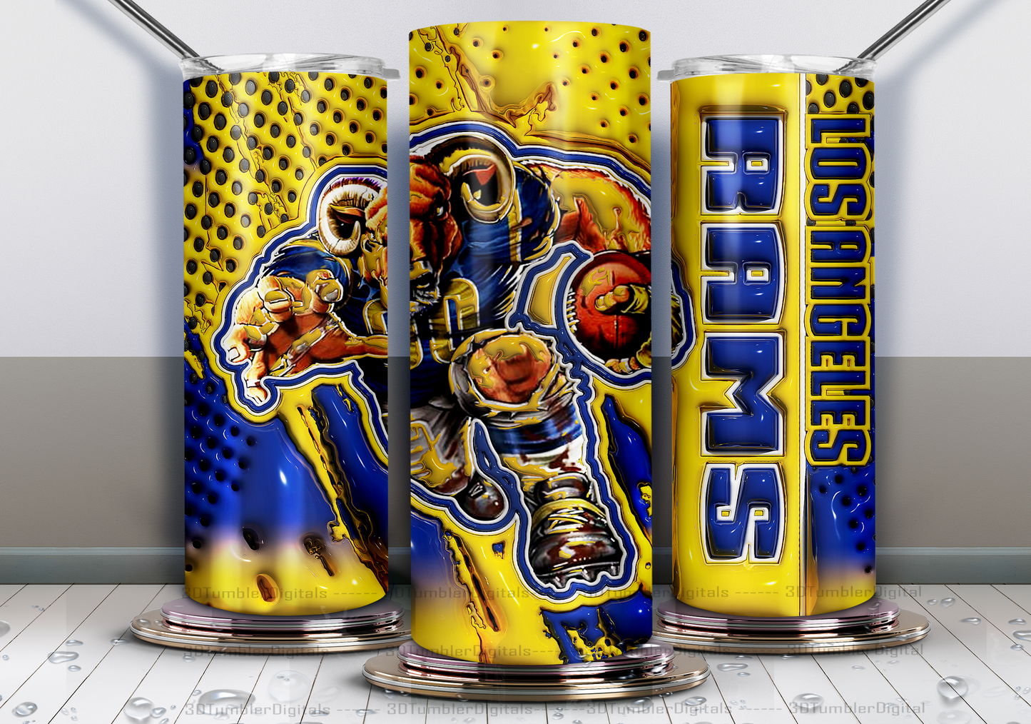 Rams Tumbler Wrap , 3D Nfl Tumbler Wrap, Nfl Mascot Tumbler 18