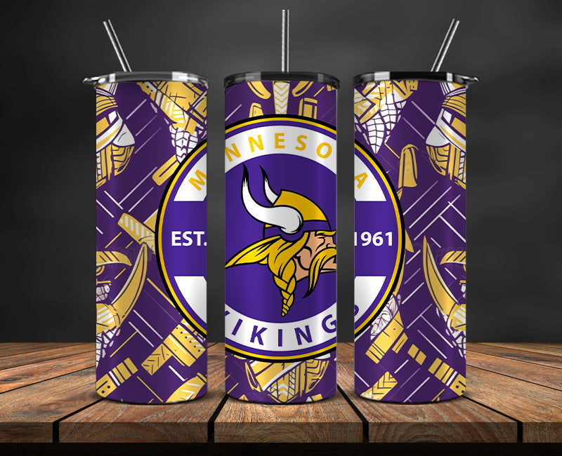 Minnesota Vikings Tumbler, Vikings Logo Tumbler 20oz ,NFL Season 2023 LUD- 184