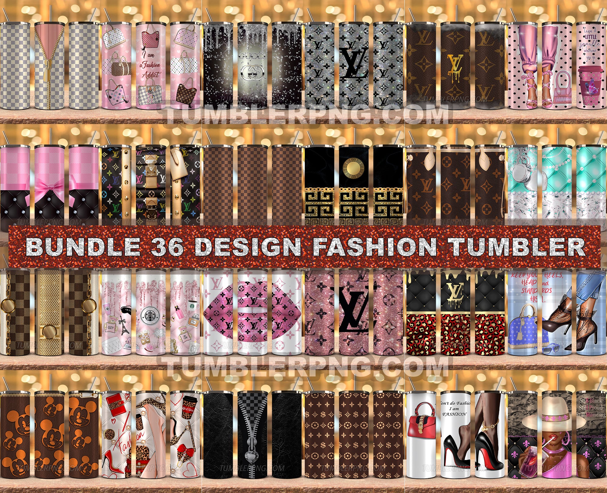 Tumbler Wraps 20 oz, Fashion Luxury Logo Tumbler Wrap Png Bundle, Logo  Brand Tumbler , 20oz Skinny , Tumbler Wrap Bundle Designs 02