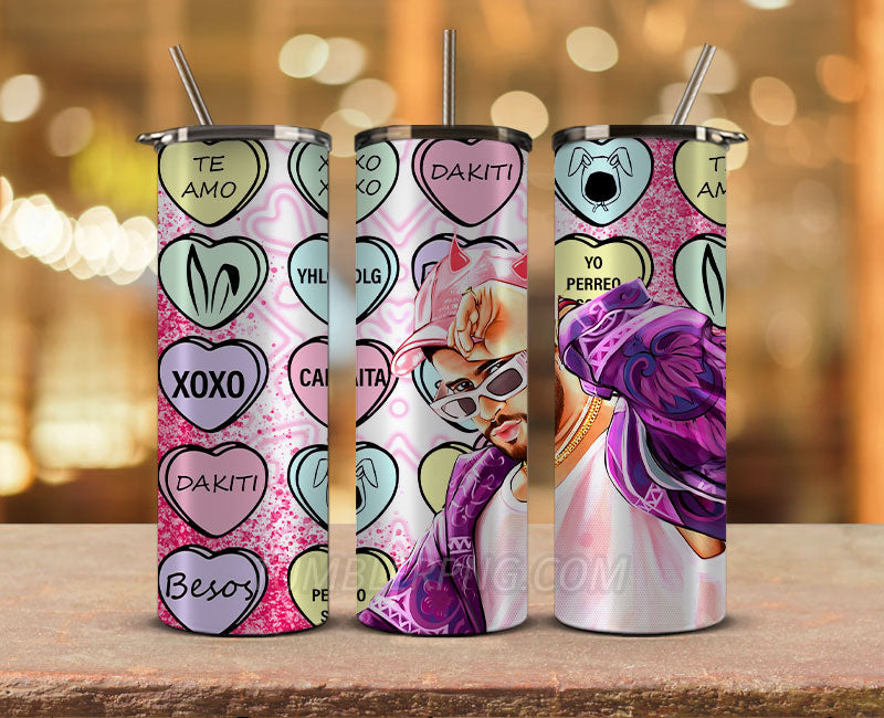Valentine Tumbler Wraps, Valentines Day Wraps,Valentines Bad Bunny Png, Valentine Gifts,Valentine Tumbler 52