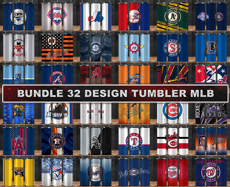 Bundle MLB Logo Tumbler Wrap, Bundle Sport Tumbler 18