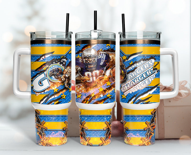 Los Angeles Chargers Tumbler 40oz Png, 40oz Tumbler Skinny 18