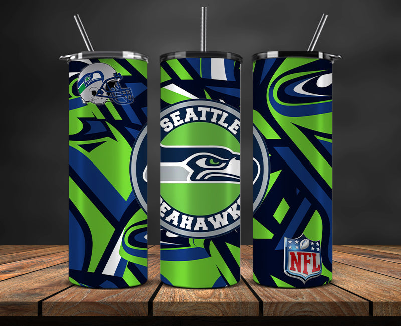 Seattle Seahawks Tumbler, Seahawks Logo Tumbler 20oz ,NFL Season 2023 LUD- 195