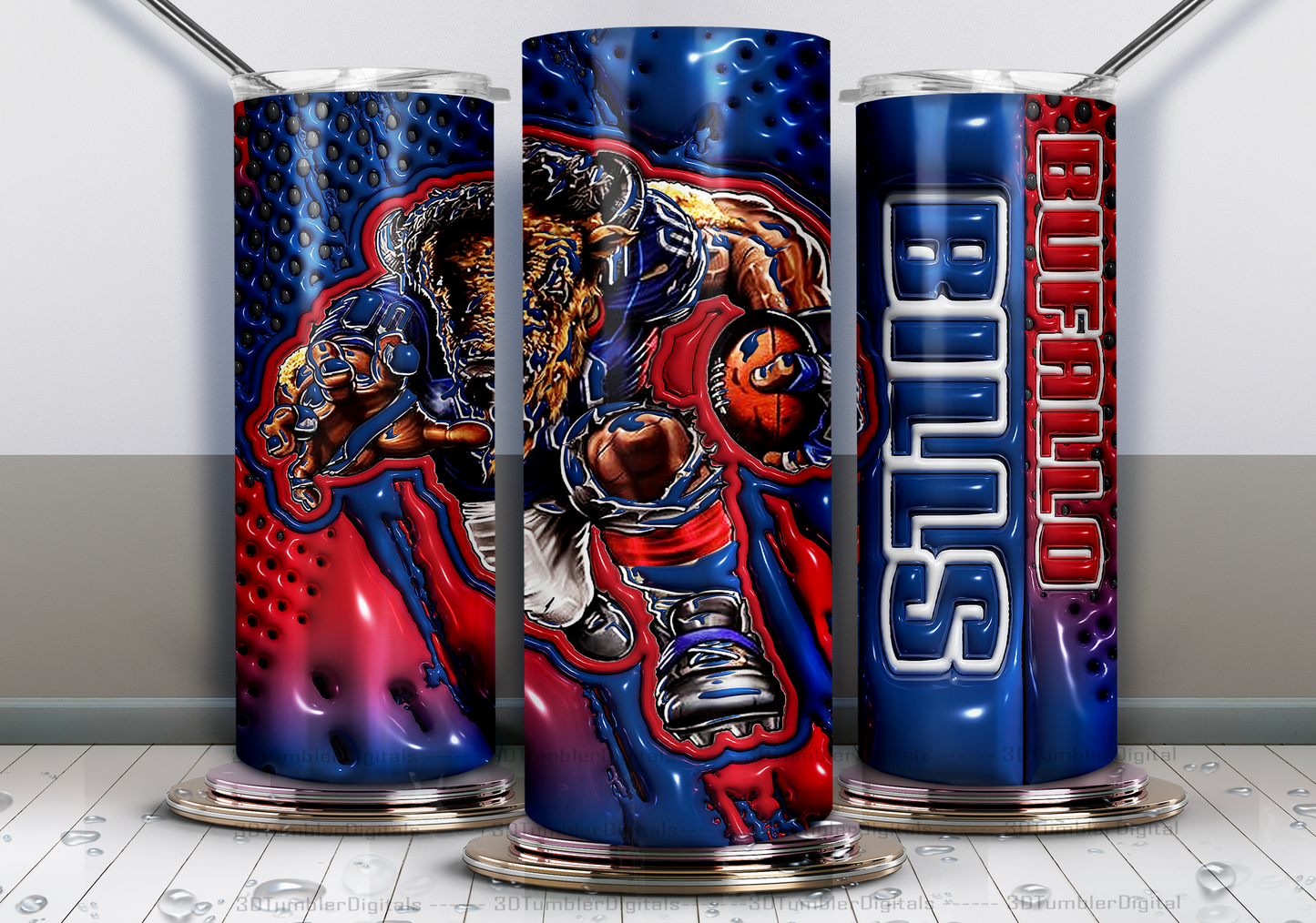 Buffalo Tumbler 20oz , 3D Nfl Tumbler 20oz, Nfl Mascot Tumbler LUS-01
