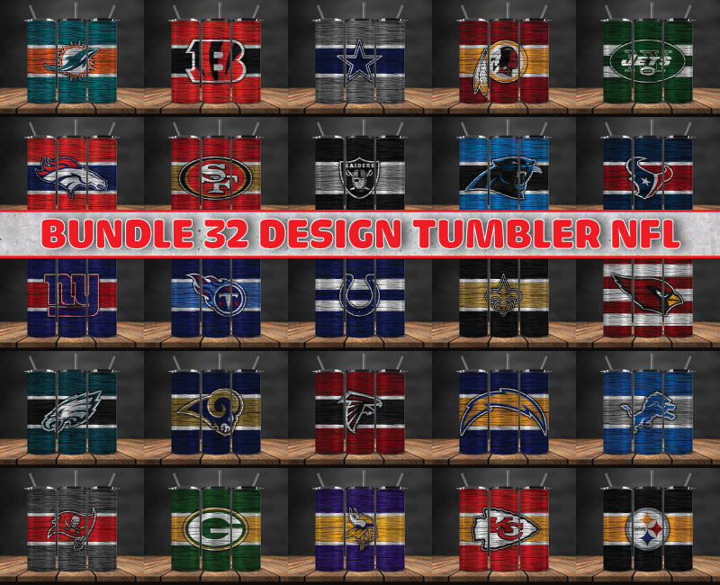 Bundle NFL Logo Tumbler Wrap, Bundle Sport Tumbler 83