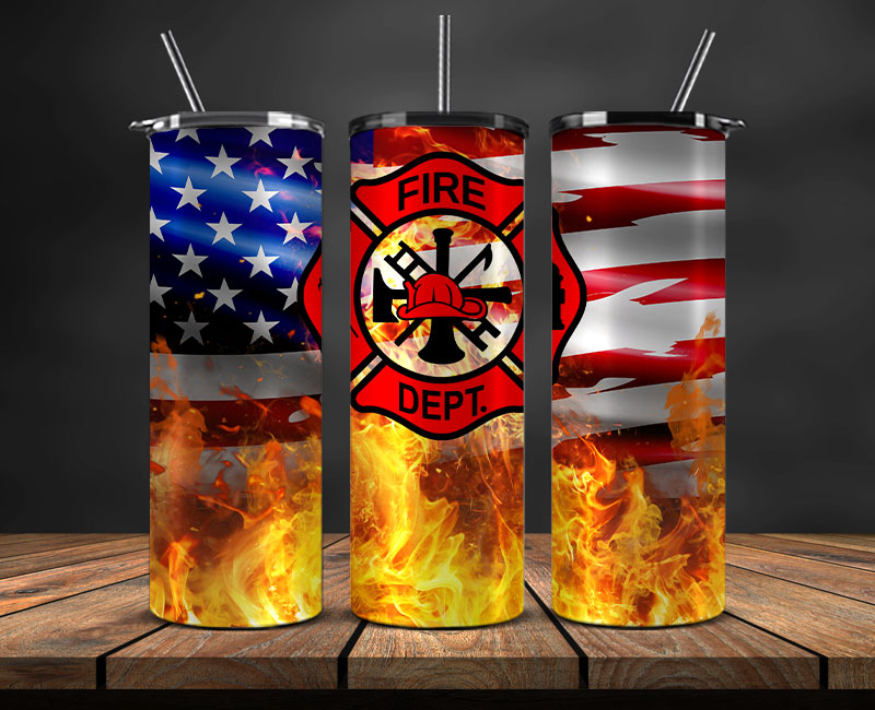 Firefighter Tumbler Wrap , Fire Rescue Fireman 20