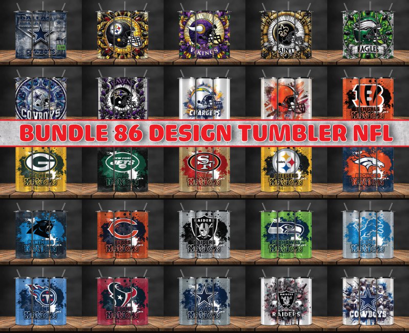 Bundle NFL Logo Tumbler Wrap, Bundle Sport Tumbler 102
