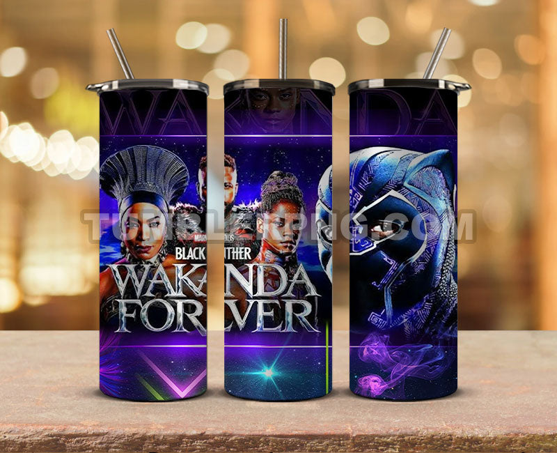Wakanda Forever Black Panther Skinny Tumbler 20oz Sublimation DesignS for Straight Tumbler Design,Black Panther Tumbler Desing,Wakanda Forever wrap png, Marvel Heroes Tumbler Skinny 17
