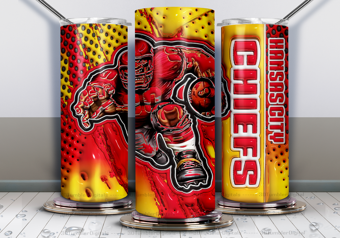 Kansas City Tumbler Wrap , 3D Nfl Tumbler Wrap, Nfl Mascot Tumbler 21