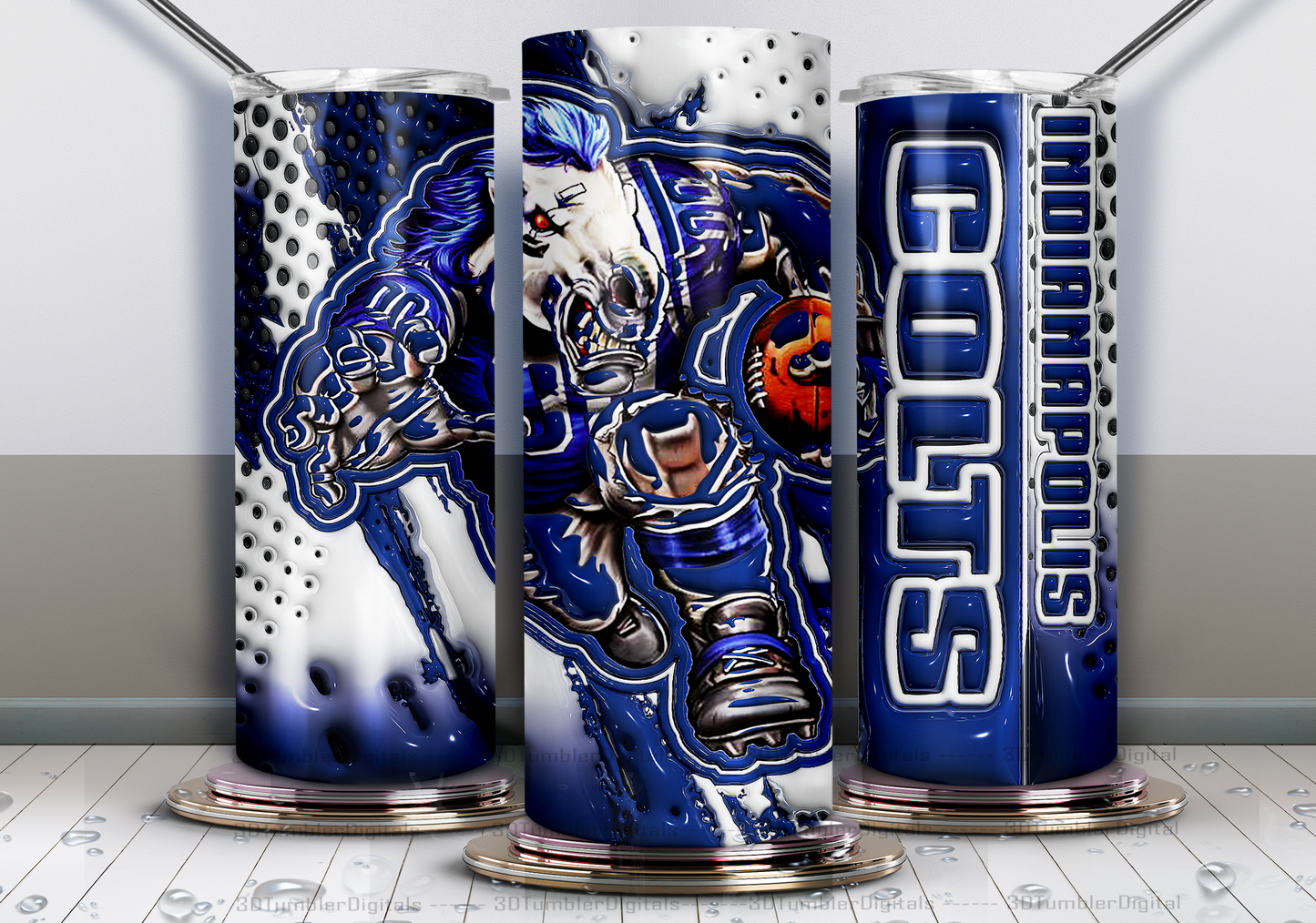 Colts Tumbler Wrap , 3D Nfl Tumbler Wrap, Nfl Mascot Tumbler 23