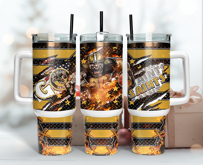 New Orleans Saints Tumbler 40oz Png, 40oz Tumbler Skinny 23