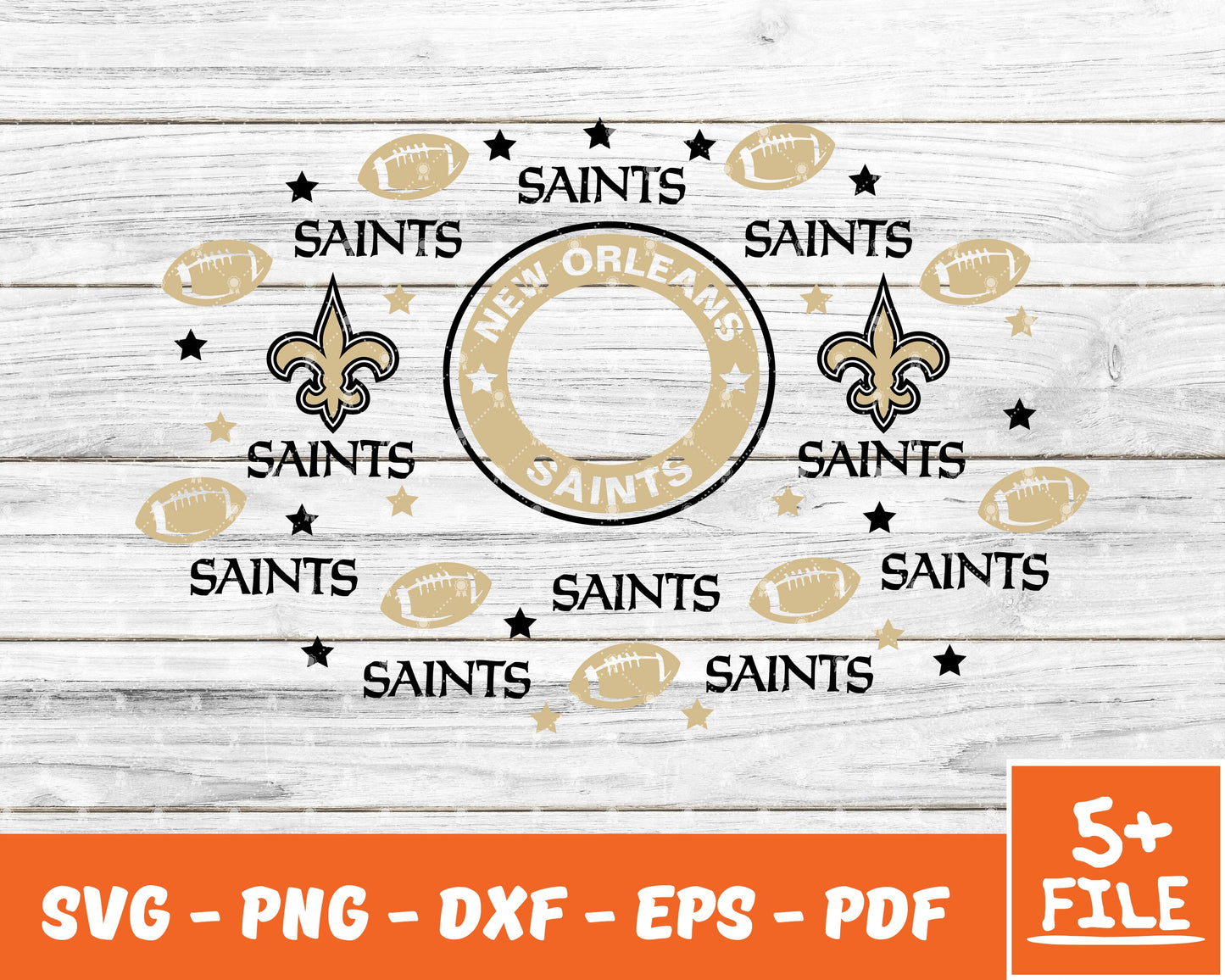 New Orleans Saints Full Wrap Template Svg, Cup Wrap Coffee 23