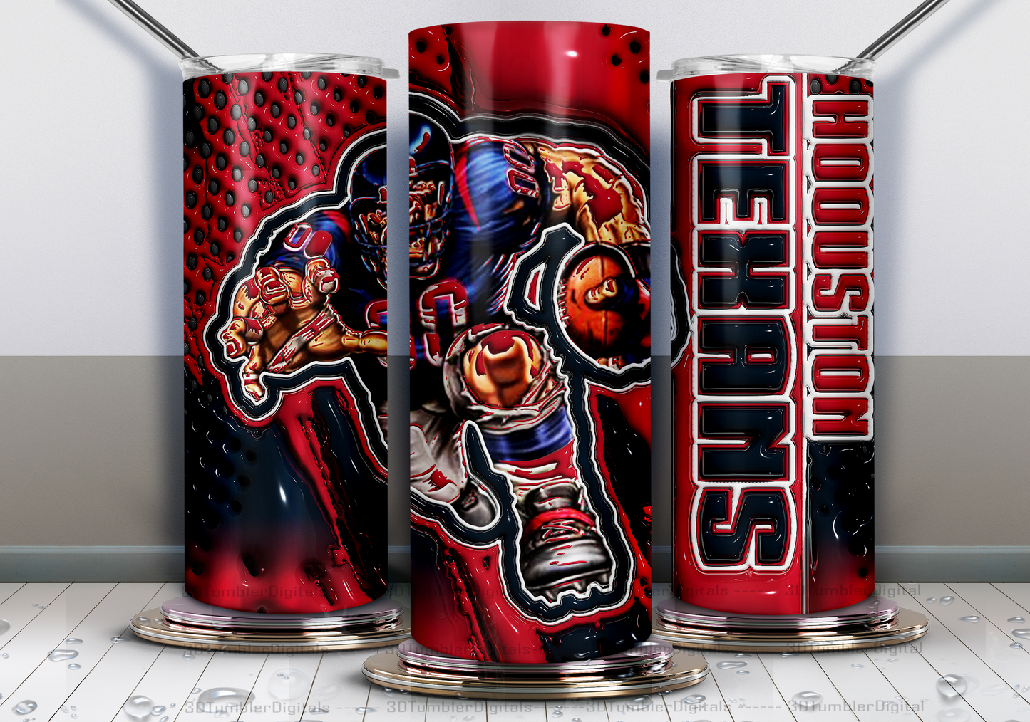 Texans Tumbler Wrap , 3D Nfl Tumbler Wrap, Nfl Mascot Tumbler 24