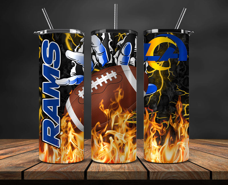 Los Angeles Rams Tumbler Wrap, Fire Hand Tumbler Wrap , NFL Football 20oz LUJ- 24