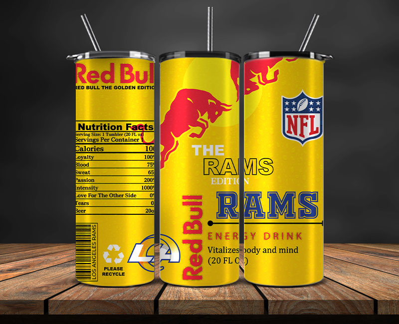 Los Angeles Rams Tumbler Wraps, NFL Red Bull Tumbler Wrap 24