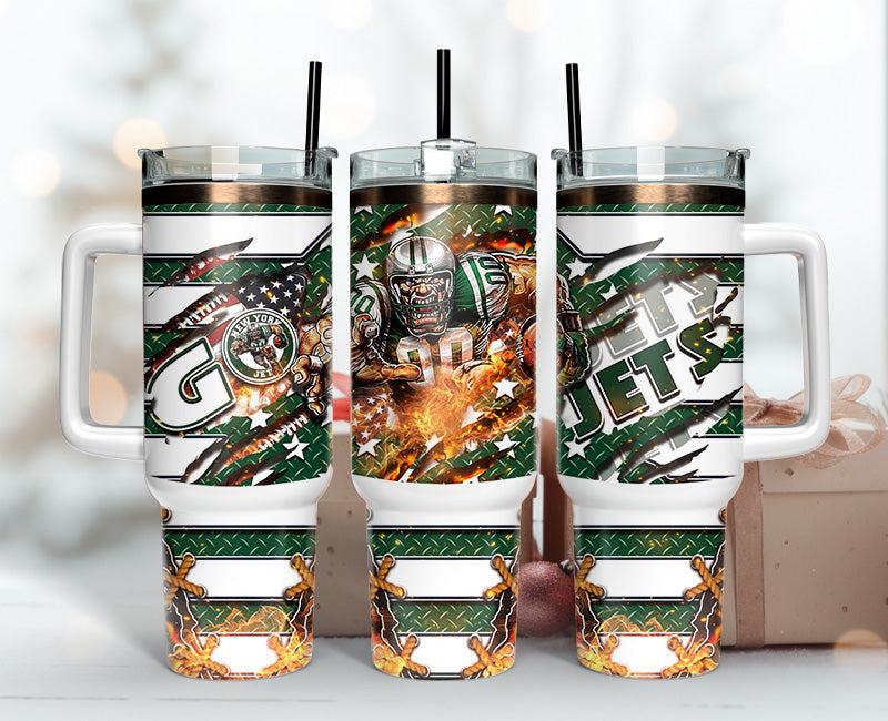 New York Jets Tumbler 40oz Png, 40oz Tumbler Skinny 26